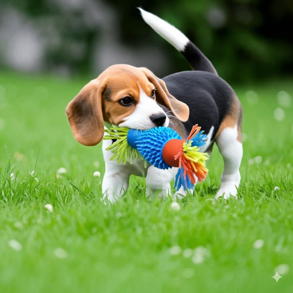 🐶 Puppy Beagle with its fav toy