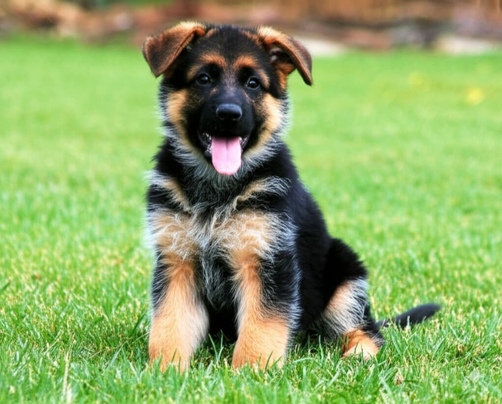 🐶 German Shepherd Dog puppy sitting