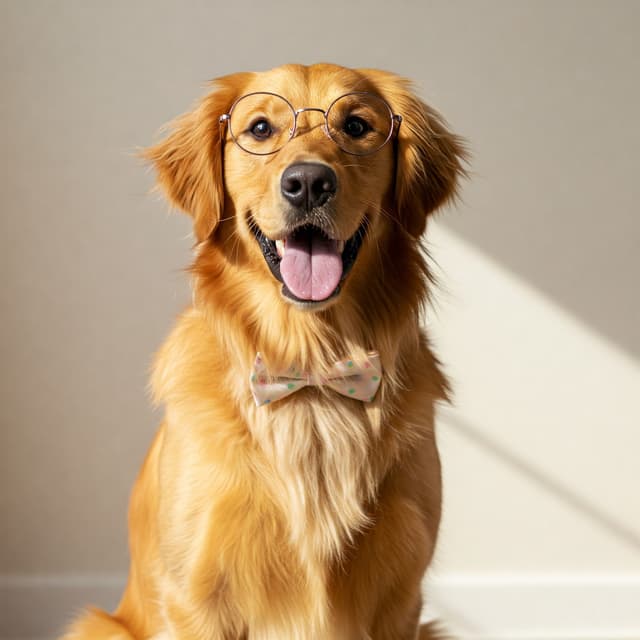 🐶 Golden Retriever's adorably dressed